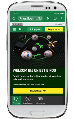 Android bingo op smartphone